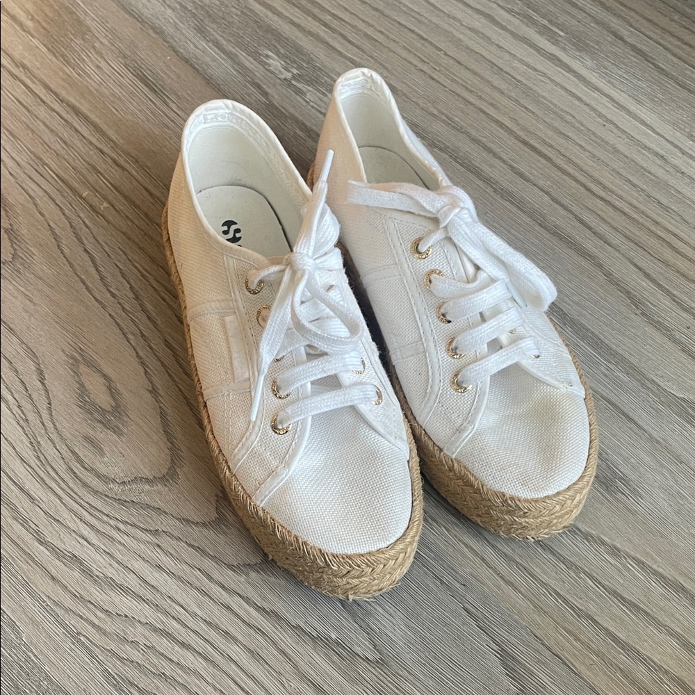Superga White Canvas Espadrille Shoes